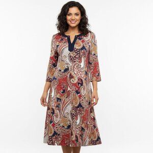 PERSEPTION CONCEPT BROWN PAISLEY PRINT DRESS EMILIO PUCCI